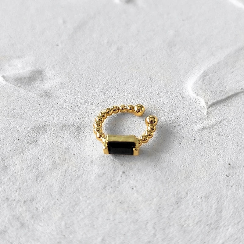 Enamel Earrings CZ Stone Twisted Ear Cuff
