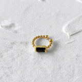 Enamel Earrings CZ Stone Twisted Ear Cuff