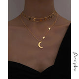 Peri'sBox Crescent Moon & Stars Choker Necklace