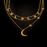 Peri'sBox Crescent Moon & Stars Choker Necklace