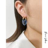 Chunky Hoop Earrings Multicolor Textured Resin Jewelry