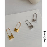 Peri'sBox Lock Hoop Earrings Safety Pin Small H