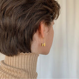 Peri'sBox Lock Hoop Earrings Safety Pin Small H