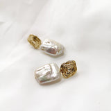 Baroque Pearl Earrings Natural Freshwater Vintage French Earrings