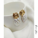 Baroque Pearl Earrings Natural Freshwater Vintage French Earrings