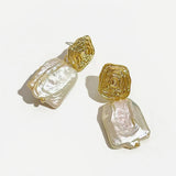 Baroque Pearl Earrings Natural Freshwater Vintage French Earrings
