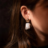 Baroque Pearl Earrings Natural Freshwater Vintage French Earrings