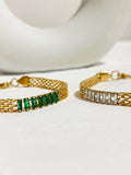 Peri'sbox Stainless Steel Mesh Bracelet with Cz Zircon Arm Jewelry