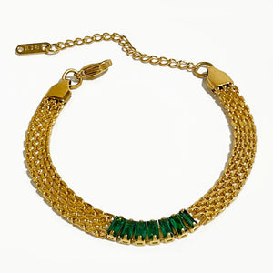Peri'sbox Stainless Steel Mesh Bracelet with Cz Zircon Arm Jewelry