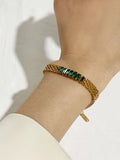 Peri'sbox Stainless Steel Mesh Bracelet with Cz Zircon Arm Jewelry