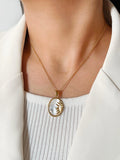 Peri'sbox Mother of Pearl Sun Pendant Necklace
