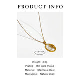 Peri'sbox Mother of Pearl Sun Pendant Necklace