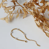 Peri'sbox Clear Cz Crystal Cuban Chain Bracelet Women