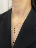 Peri'sbox Rhinestone Cz Disc Y Necklace Stainless Steel 18K Plated