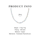 Rainbow Acrylic Beads & Freshwater Pearl Choker Necklace