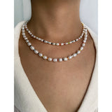 Rainbow Acrylic Beads & Freshwater Pearl Choker Necklace