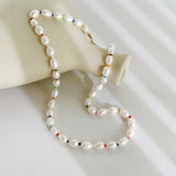 Rainbow Acrylic Beads & Freshwater Pearl Choker Necklace
