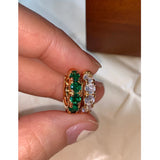 Clear Green Cz Crystal Thick Hoop Earrings Women Dainty Huggie Jewelry