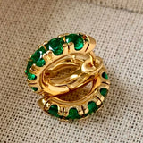 Clear Green Cz Crystal Thick Hoop Earrings Women Dainty Huggie Jewelry