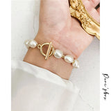 Peri'sbox Round Toggle Clasp Pearl Bracelet