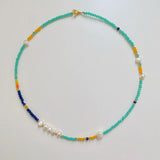 Peri'sbox Mix Acrylic Beads Freshwater Pearl Choker Necklace for Women