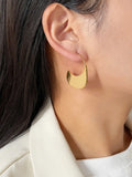 Peri'sbox Geometric Open Hoop Earrings Stainless Steel Waterproof