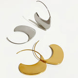 Peri'sbox Geometric Open Hoop Earrings Stainless Steel Waterproof