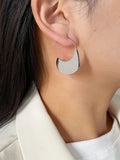 Peri'sbox Geometric Open Hoop Earrings Stainless Steel Waterproof