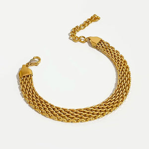 Peri'sbox Wide Watch Strap Chain Steel Bracelet Vintage Bangle