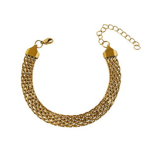Peri'sbox Wide Watch Strap Chain Steel Bracelet Vintage Bangle