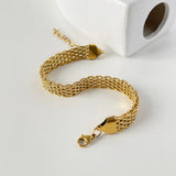 Peri'sbox Wide Watch Strap Chain Steel Bracelet Vintage Bangle