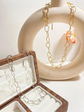Peri'sbox 18K Pvd Plated Circle Link Choker Necklace