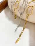 Peri'sbox 18K Pvd Plated Circle Link Choker Necklace