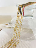 Peri'sbox Multicolor Paper Clip Chain Cz Tennis Bracelet