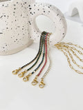 Peri'sbox Multicolor Paper Clip Chain Cz Tennis Bracelet