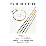 Peri'sbox Multicolor Paper Clip Chain Cz Tennis Bracelet