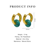 Peri'sbox Multicolor Stone Hoop Earrings for Women