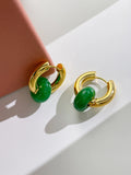 Peri'sbox Multicolor Stone Hoop Earrings for Women