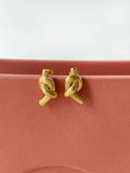 Peri'sbox Stainless Steel Textured Knot Stud Earrings Women Statement Jewelry