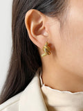 Peri'sbox Stainless Steel Textured Knot Stud Earrings Women Statement Jewelry