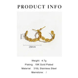 Peri'sbox Stainless Steel Daisy Hoop Earrings Women Floral Jewelry