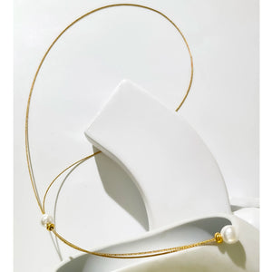 Peri'sbox Twisted Rope Chain Pearl Lariat Necklace
