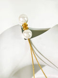 Peri'sbox Twisted Rope Chain Pearl Lariat Necklace
