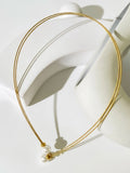 Peri'sbox Twisted Rope Chain Pearl Lariat Necklace