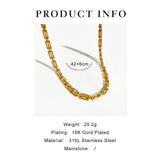 Peri'sbox Stainless Steel Chunky Chain Choker Necklace