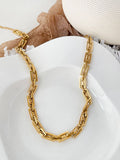 Peri'sbox Stainless Steel Chunky Chain Choker Necklace