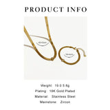 Peri'sbox 18K Pvd Plated Chunky Wide Chain Necklace with Cz Bar Charm