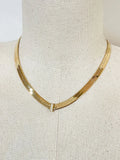 Peri'sbox 18K Pvd Plated Chunky Chain Necklace with Cz Bar Charm