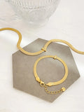 Peri'sbox 18K Pvd Plated Chunky Chain Necklace with Cz Bar Charm