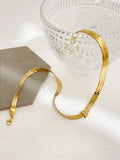 Peri'sbox 18K Pvd Plated Chunky Wide Chain Necklace with Cz Bar Charm